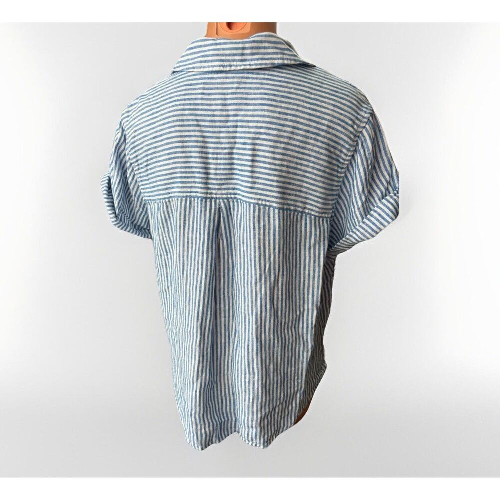 Universal Thread Blue Striped Button Down Shirt - image 4